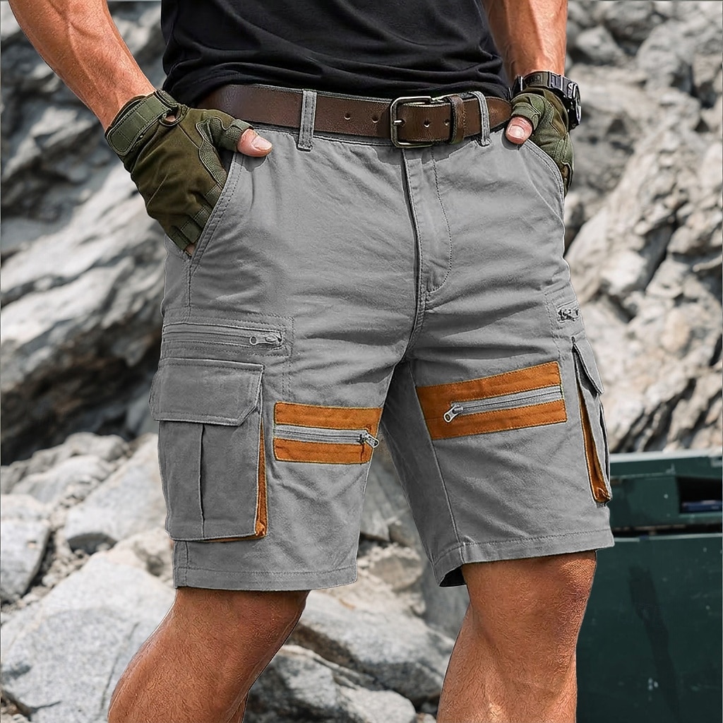 Hombre Pantalones tipo cargo Pantalón Corto Cargo Pantalón corto Pantalones cortos casuales Bolsillo Cintura elástica Plano Bloque de color Un Color Corto Casual Exterior Ropa de calle Moda Ropa de 2026 - $32.99 –P8