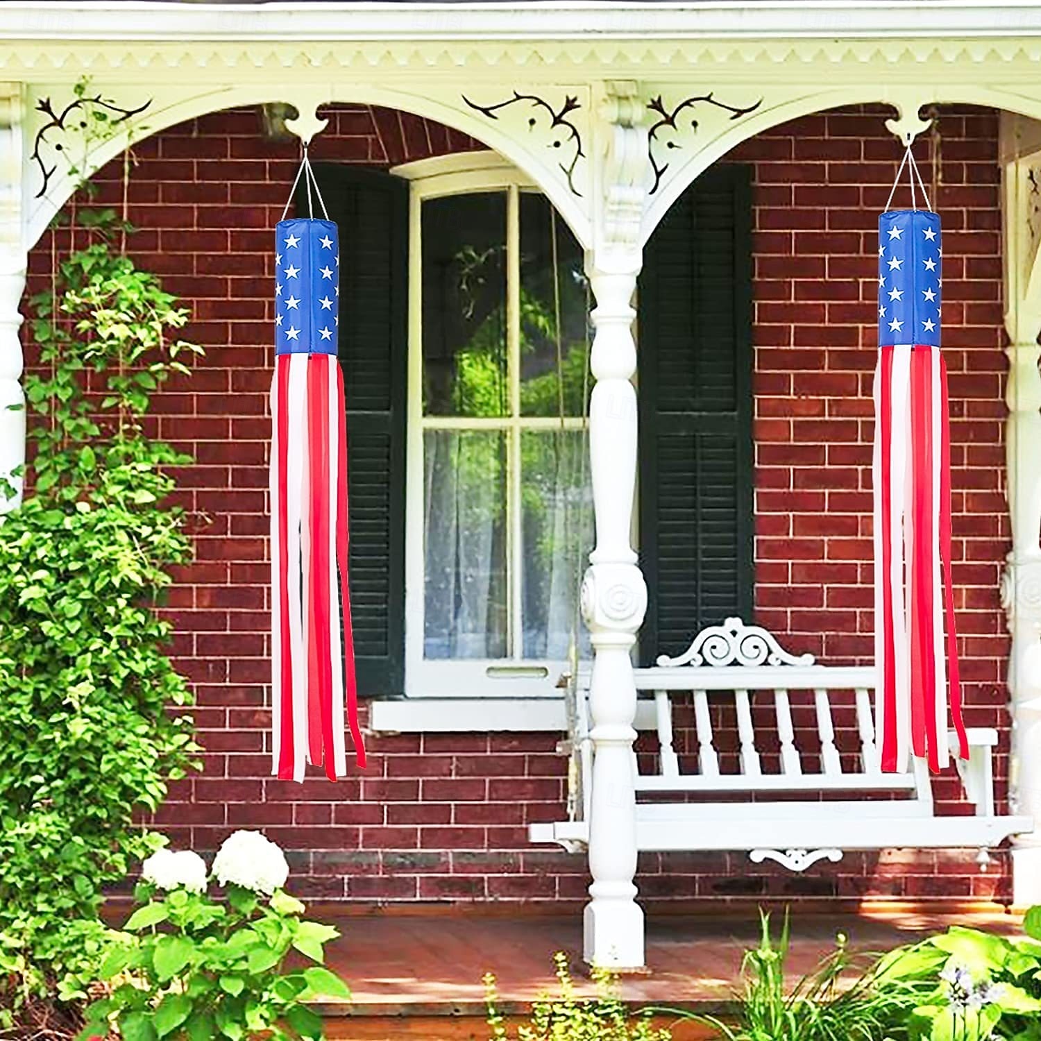 Conjunto de 4 birutas com a bandeira americana, estrelas e listras, para decoração do Dia da Bandeira e do 4 de julho, para uso externo. de 2026 por $28.99 –P5
