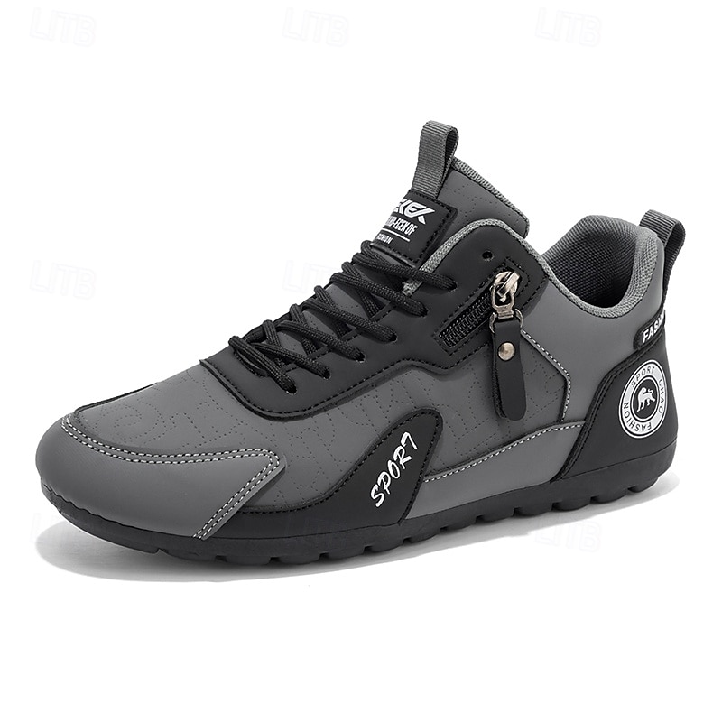 Zapatillas bajas de hombre con bloques de color, calzado informal con cordones para caminar, estilo deportivo retro para viajes, actividades al aire libre y uso diario. 2026 - $32.99 –P2