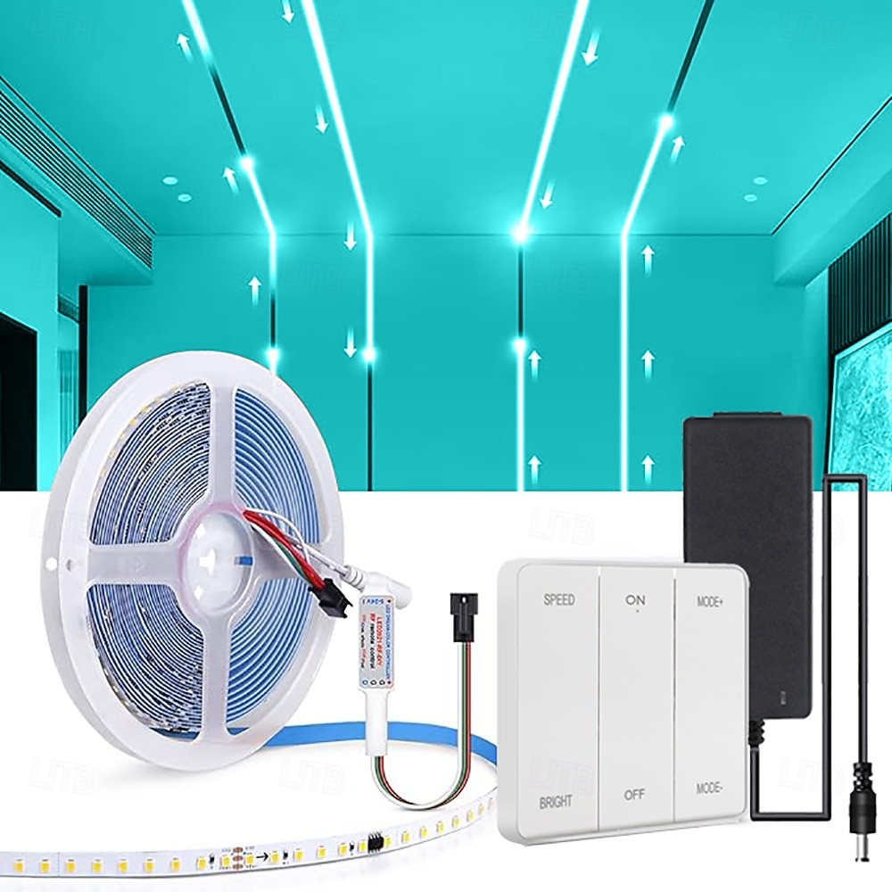 Λωρίδα LED με ροή τρεχούμενου νερού 24v 120leds 5m 10m marrs πράσινο μπλε του πάγου ζεστό λευκό με ελεγκτή πίνακα λευκά φώτα λωρίδας LED, ιπποδρομίες, αγώνες δρόμου, ταινία LED για υπνοδωμάτιο στο 2026 - $71.99 –P1