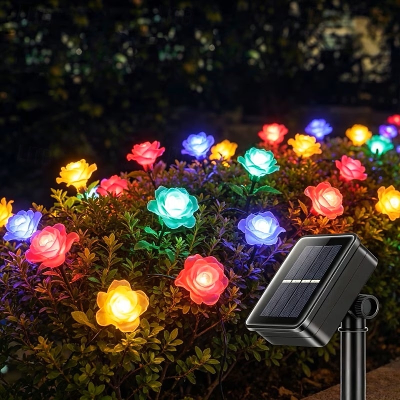 Solar Rose Fairy String Lights 30/50 LEDs  Outdoor Waterproof Atmosphere Lights for Gardens Balconies Fences Holiday Wedding Party Decoration 2026 - $19.99 –P3