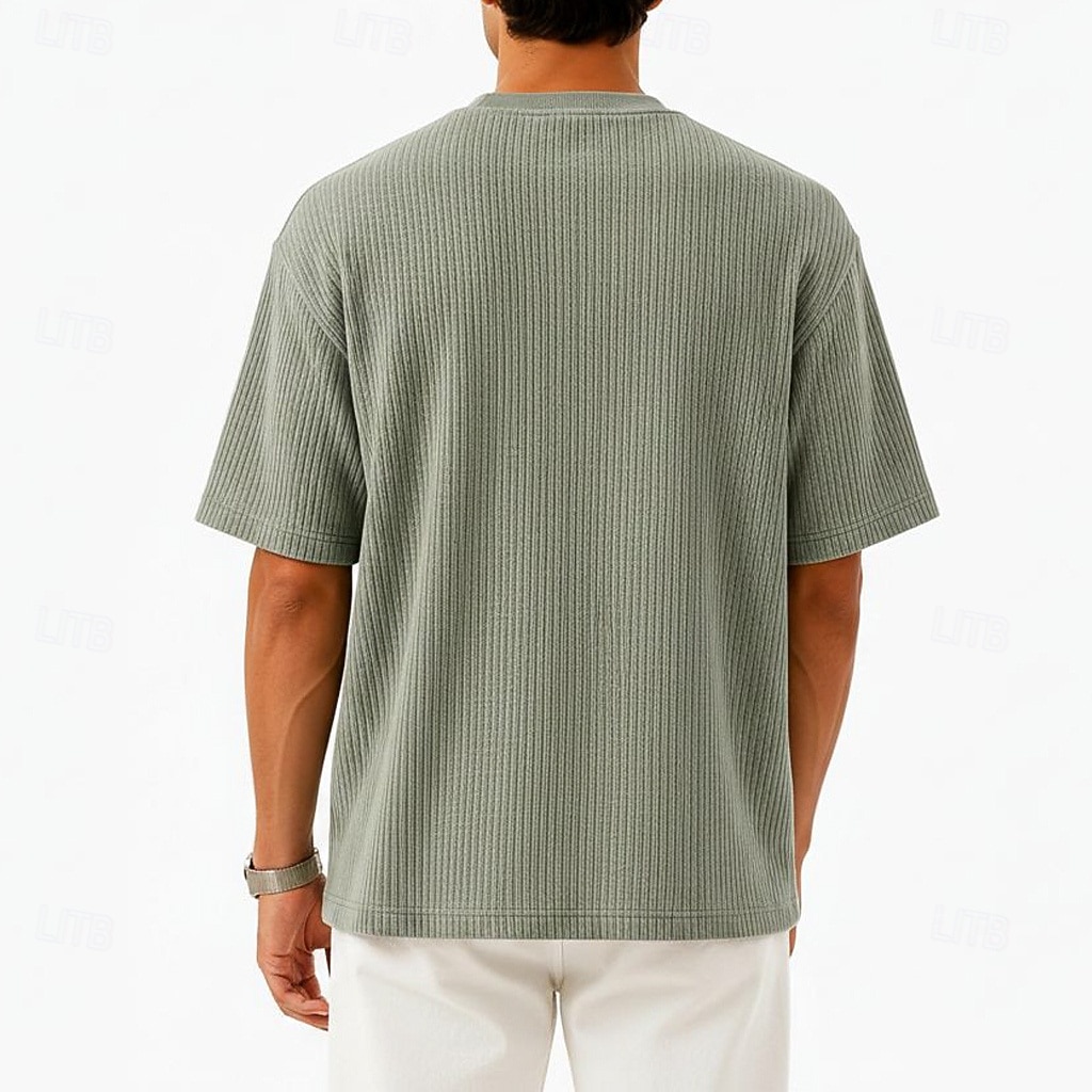Per uomo Camicia a nido d'ape Maglietta Camicia a Maniche Corte Manica Corta Girocollo Estate Primavera Tinta unica Streetwear Elegante Casual Girocollo Puro Casuale Quotidiano All'aperto Verde Blu del 2026 a $48.99 –P4