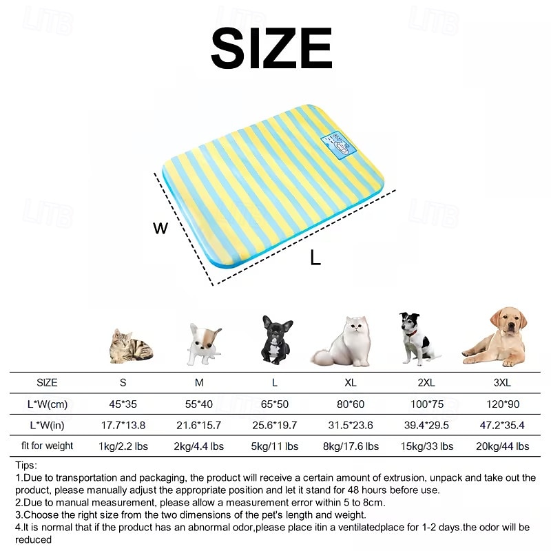 Cartoon Striped Beach Mat for Dogs, Cat Mat, Cooling Mat, Dog Bed, Cat Bed, Pet Bed, Pet Supplies, Removable and Washable 2026 - $22.99 –P7