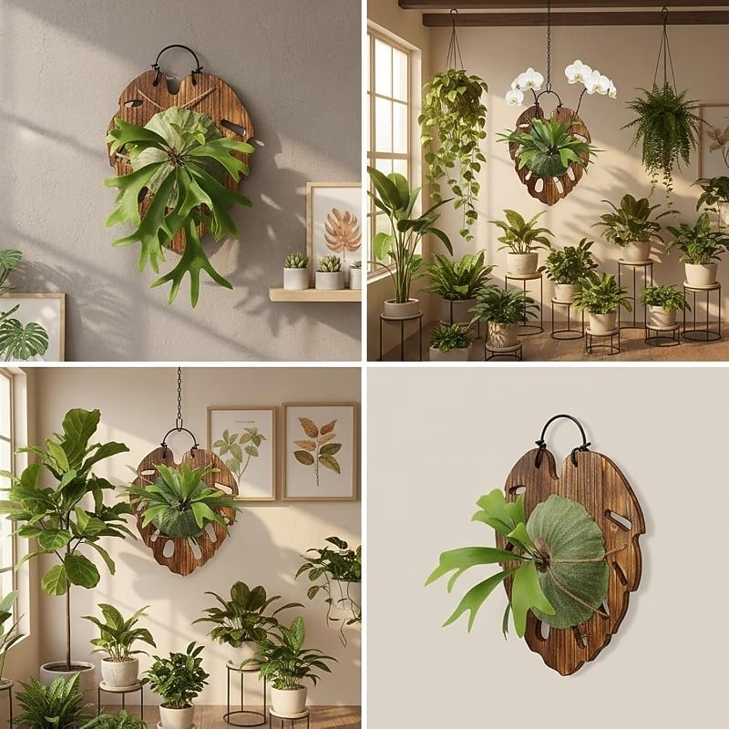 Bevestigingsplank voor varens, zeshoekige houten ophangbasis met voorgeboorde gaten voor verticale tuinen, stevige plantenhouder van Chinees sparrenhout voor epifytische planten, wanddecoratie 2026 - $16.99 –P6