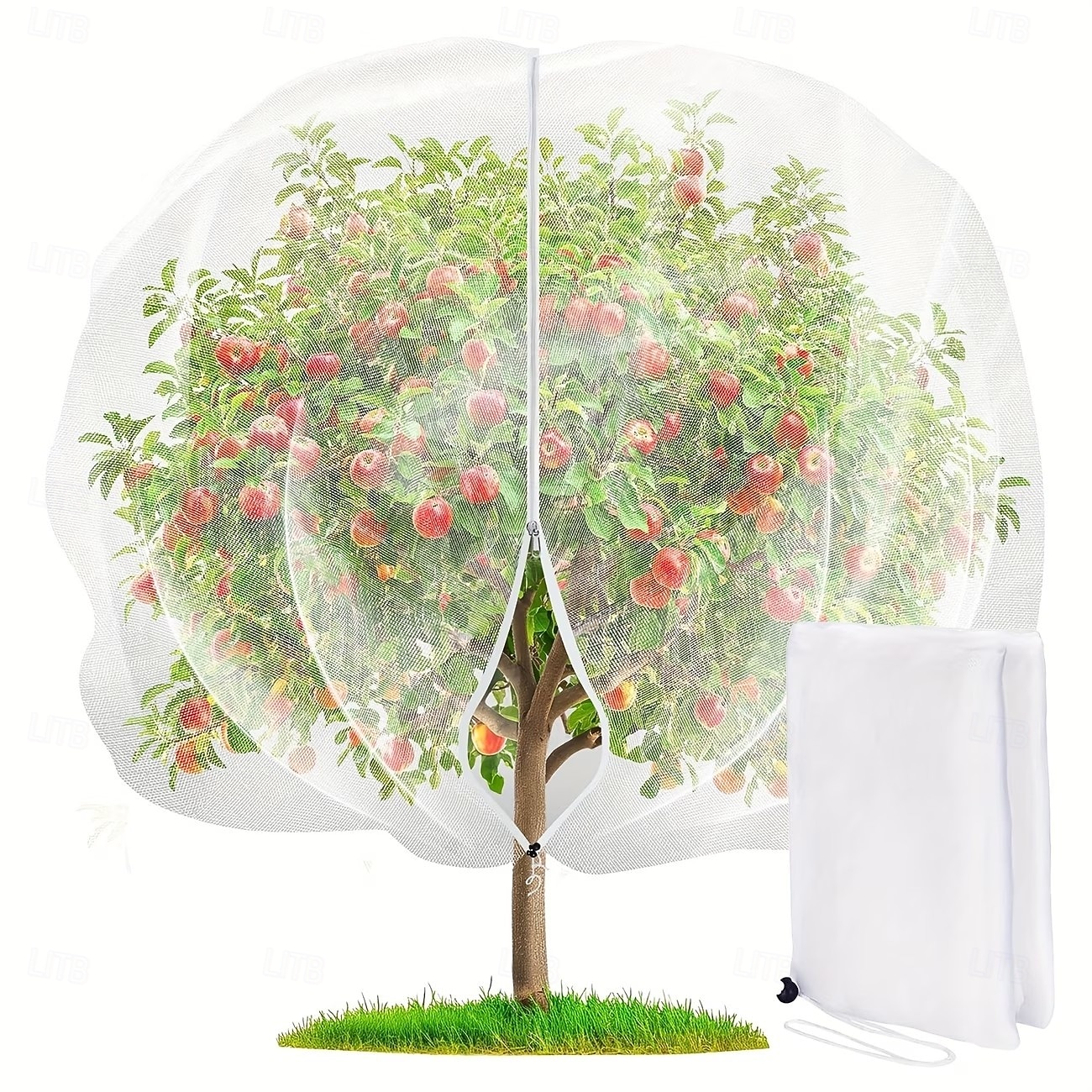 Fruit tree protective net bag, bird-proof net cover, protects apple trees and blueberry bushes from birds, pests, deer, and cicadas, featuring a zipper and drawstring design (optional sizes) 2026 - $12.49 –P1