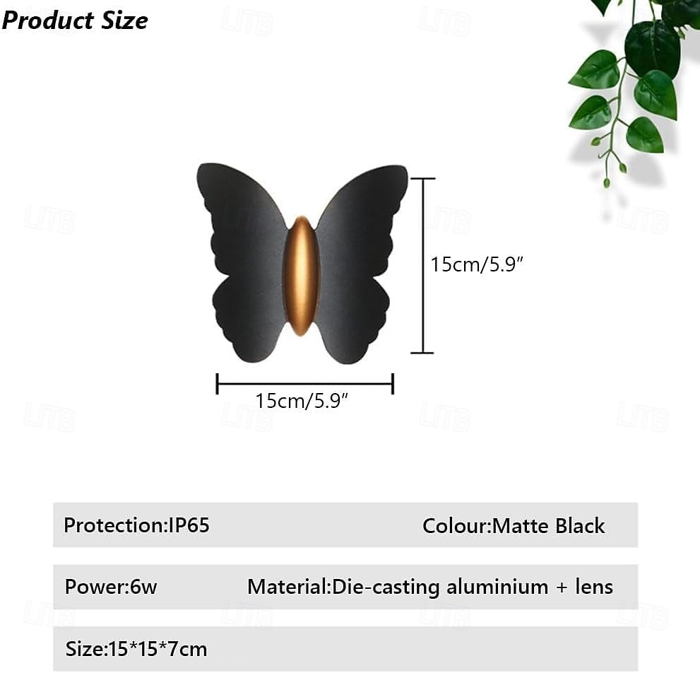 Wall lamp Outdoor Wall Light Butterfly Design 3000K 10W IP65 Waterproof Up and Down Light Modern Minimalist Aisle Stairs Courtyard gate Super Bright led Outdoor Wall Light Warm White 2026 - $44.99 –P1
