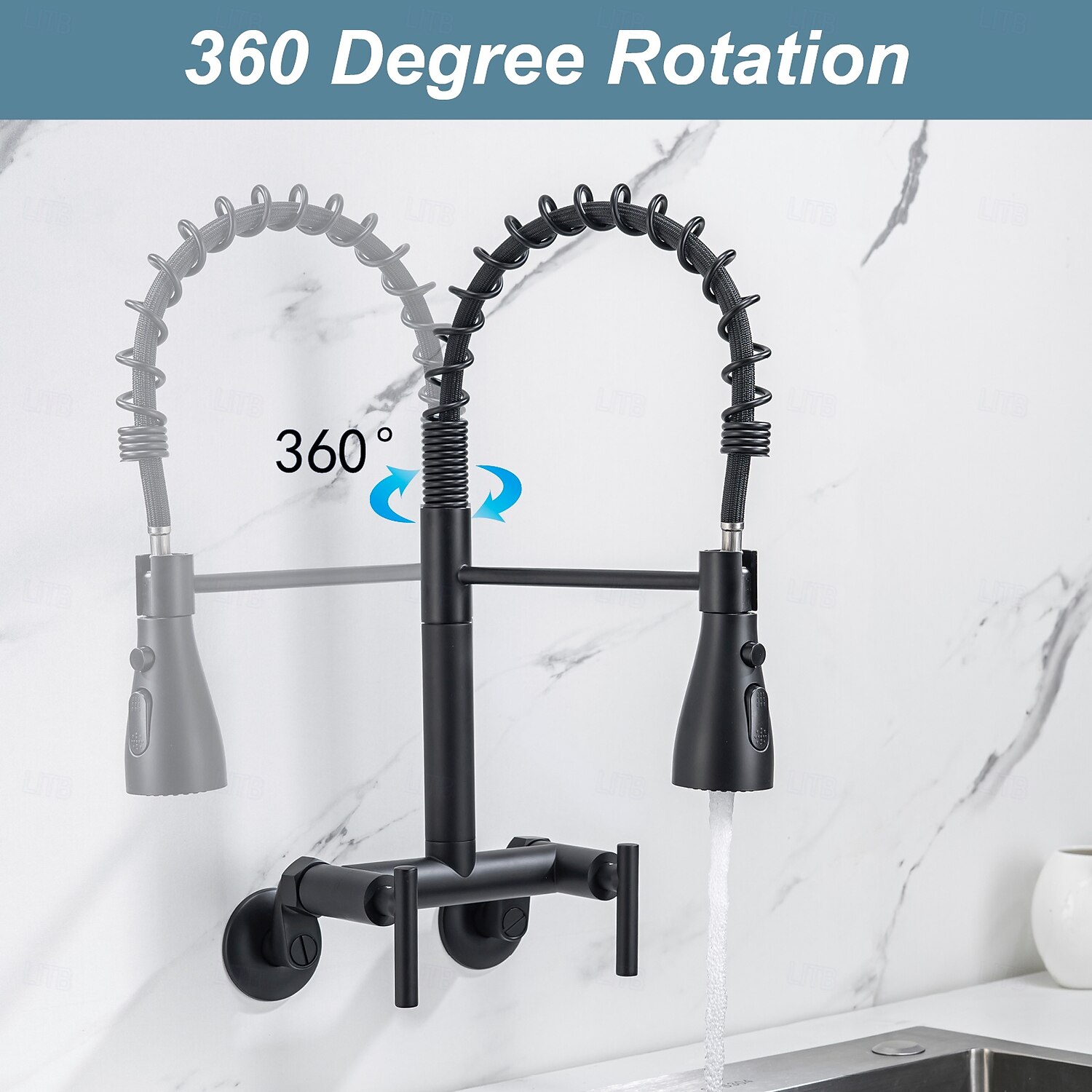 Kitchen faucet - Two Handles Two Holes Electroplated / Painted Finishes Pull-out / Pull-down / Standard Spout / Tall / High Arc Wall Mounted Modern Contemporary Kitchen Taps 2026 - $279.19 –P3