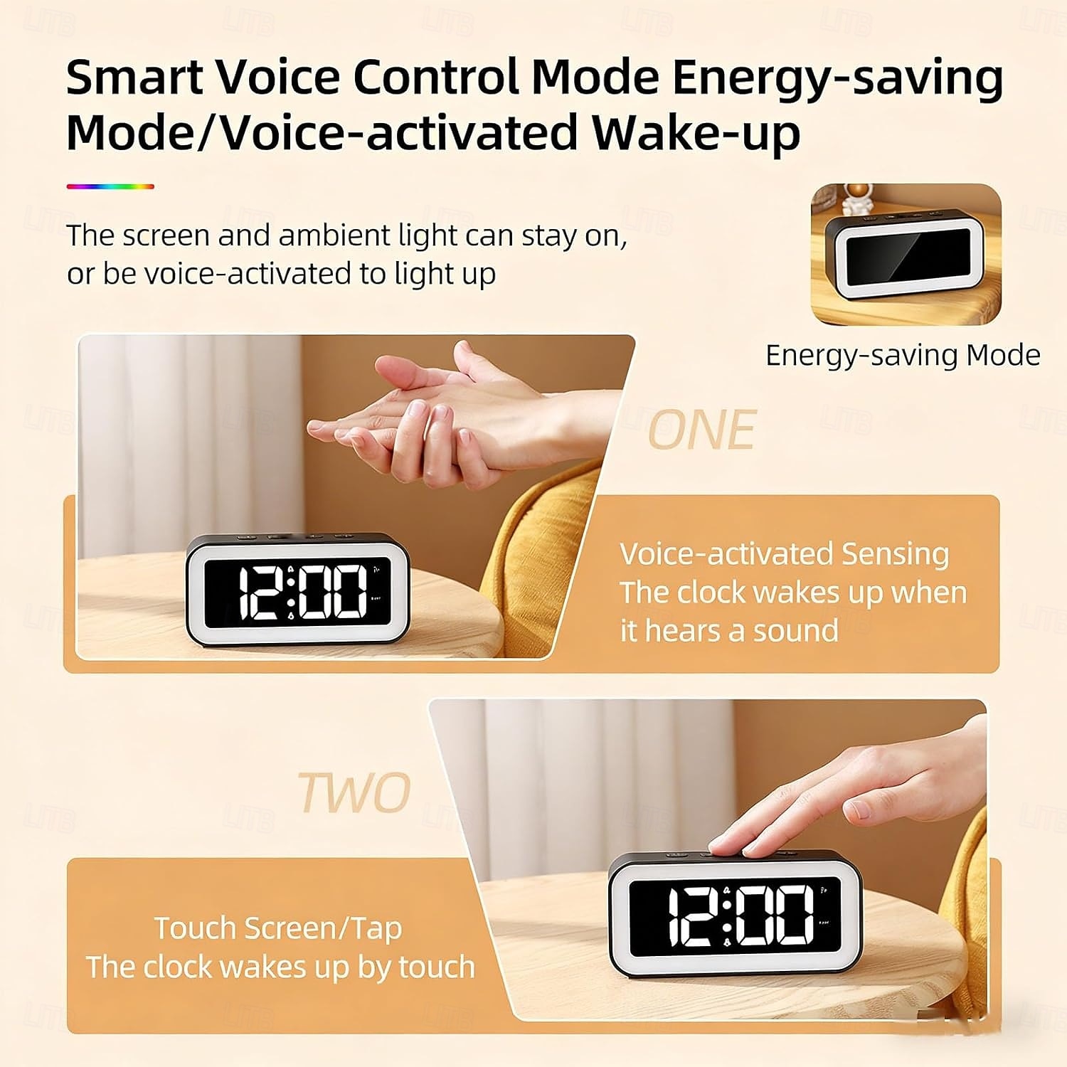 digitális ébresztőóra, LED kijelzős digitális óra, 90 dB-es hangos ébresztő RGB éjszakai fény, kettős ébresztő szundi funkcióval, állítható fényerő hálószobába 2026 - $50.99 –P5