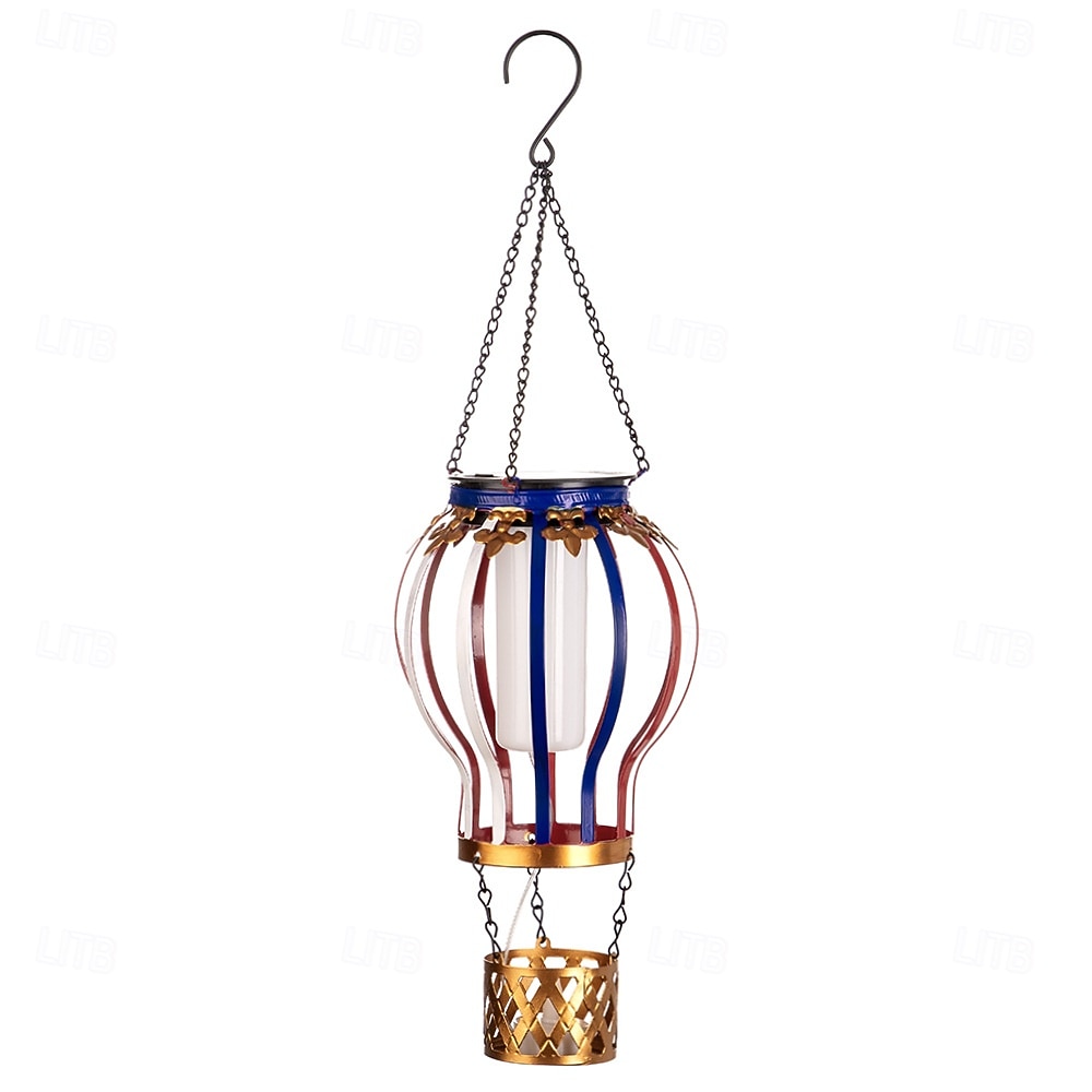 Outdoor Solar Hanging Lantern, Waterproof Metal Hot Air Balloon Decor with Flickering Flame LED, Patio Garden Porch Tree Balcony Fence Party Wedding Ambient Lighting 2026 - $23.99 –P15