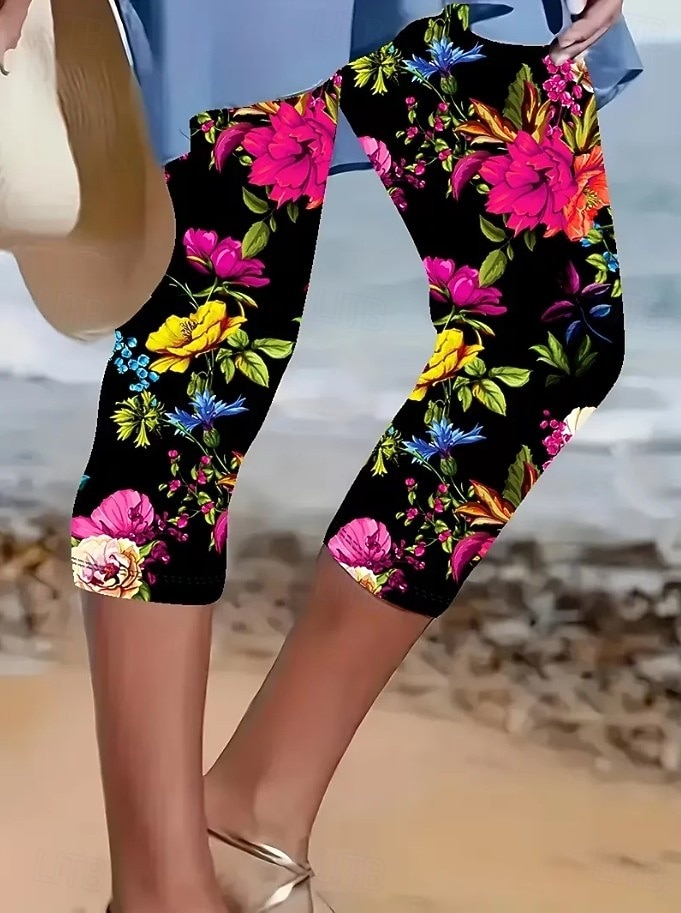 Per donna Pantaloni capri Chinos Leggings Vacanza Moda Streetwear Capri Vita Alta Grafico Astratto Geometrico Stampato Comodità Morbido Confortevole Elasticizzato Quotidiano All'aperto Vacanza Nero del 2026 a $16.99 –P4