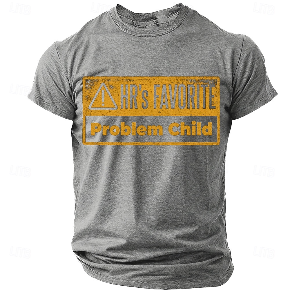 HR's Favorite Problem Child Human Resources Joke Office Humor Men's Funny Sarcastic Vintage T Shirt Graphic Crew Neck Short Sleeve Gift for Coworker Workplace Designer Clothing Apparel 2026 - $18.99 –P5