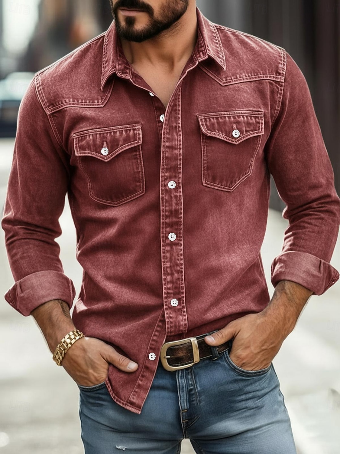 camicia da uomo softfade™ camicia casual camicia da lavoro camicia western camicia con bottoni capo tinto blu nero rosso verde manica lunga camicia semplice colletto casual quotidiano tasca frontale abbigliamento cotone del 2026 a $32.99 –P1