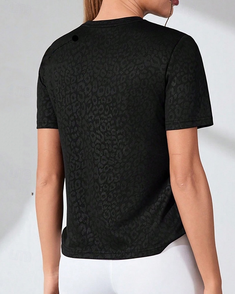 Dam Solid färg T-shirt för jogging Löpartopp Sport topp Sommar Vår Kortärmad Snabb tork Fuktabsorberande Andningsfunktion Gymträning Tennis Golf Löpning Svart Sportkläder Sportkläder 2026 - $16.99 –P4