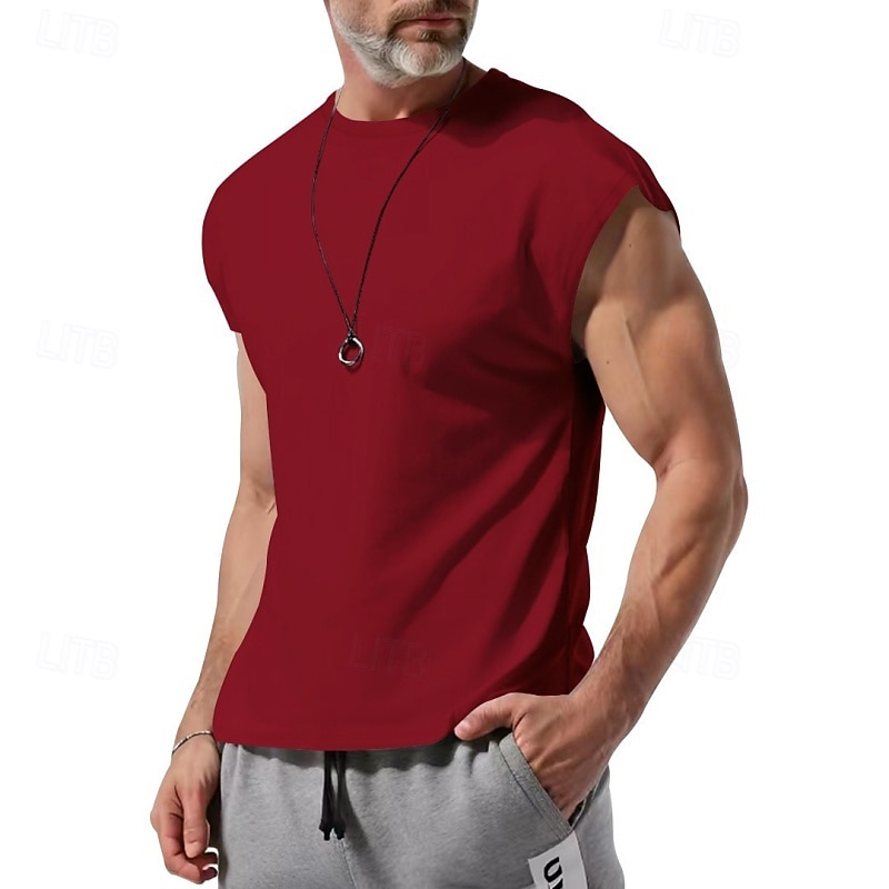 Men's Solid Colored Workout Tank Top Running Tank Top Gym Tank Top Summer Spring Classic Sleeveless Quick Dry Lightweight Moisture Wicking Breathable Gym Workout Active Training Exercise Black White 2026 - $15.49 –P10