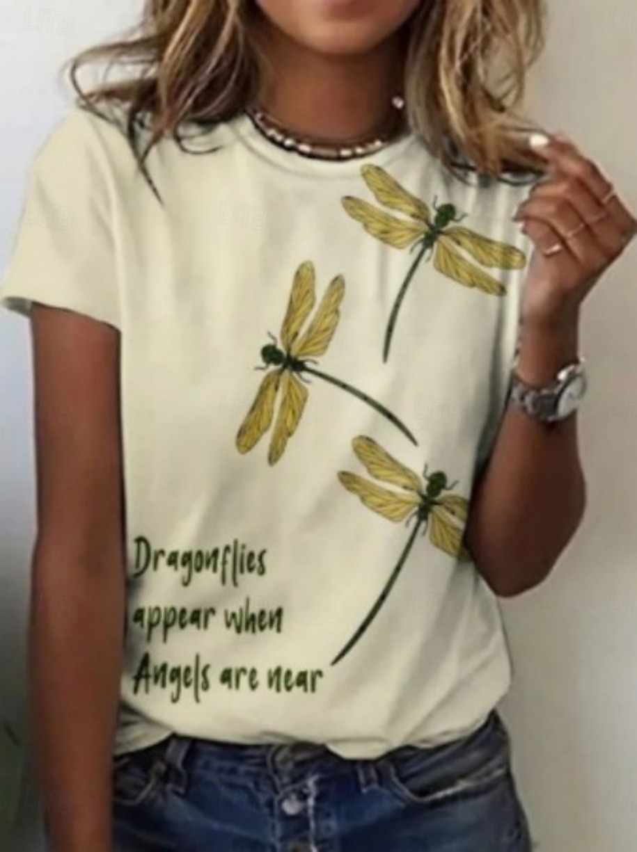 Women's T Shirt Print Graphic Animal Vintage Stylish Classic Short Sleeve Crew Neck Round Neck Regular Tops Casual Daily Weekend Blue Black Apricot Summer Spring Fall 2026 - $21.99 –P1