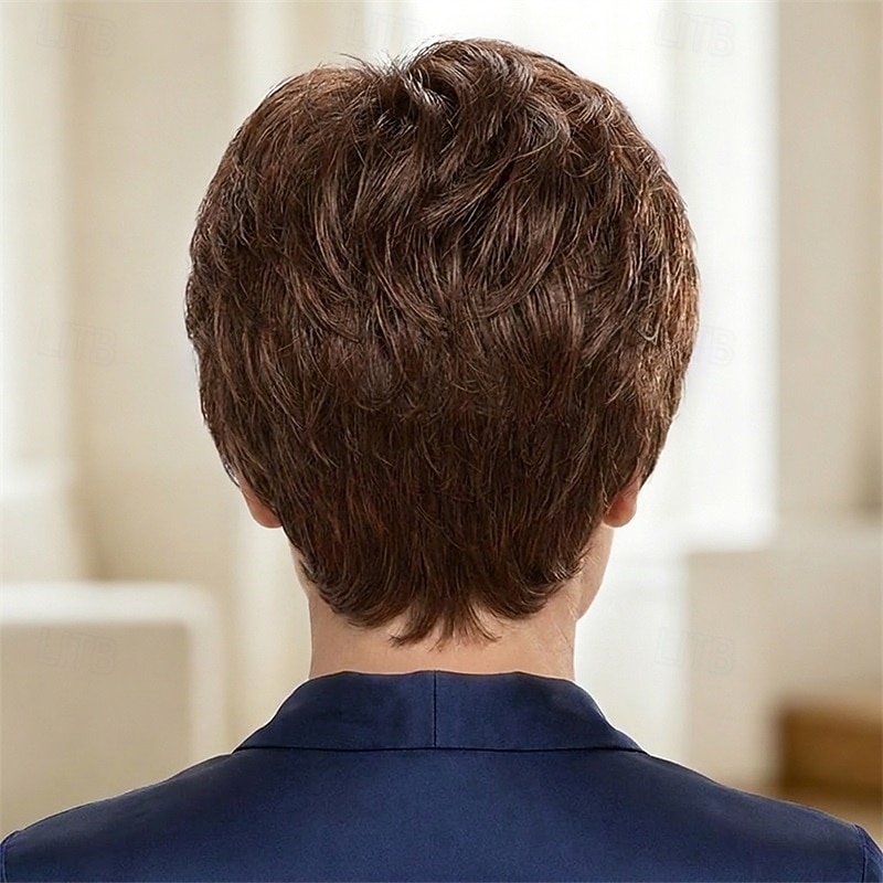 Parrucca corta biondo cenere con taglio pixie e radici scure - capelli sintetici testurizzati a strati per donna, parrucca affusolata e di tendenza per l'uso quotidiano. del 2026 a $29.99 –P7