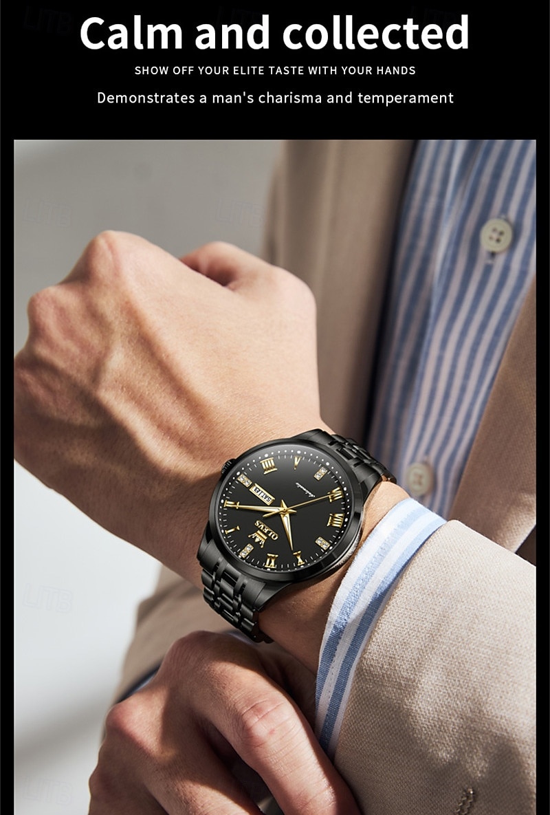 OLEVS Men's Automatic Mechanical Watch, Luxury Stainless Steel Business Dress Watch for Men, Self Winding Wristwatch with Day Date, Waterproof Luminous Diamond Roman Numerals Black Dial Gift Box 2026 - $81.99 –P19