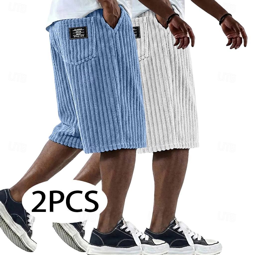 Per uomo Shorts Pantaloncini casual Pantaloncini di velluto a coste Tasca Elastico in vita Testurizzato Tinta unica Semplice Comodità Traspirante Corto Casuale All'aperto Spiaggia Vacanza Moda Bianco del 2026 a $39.99 –P8