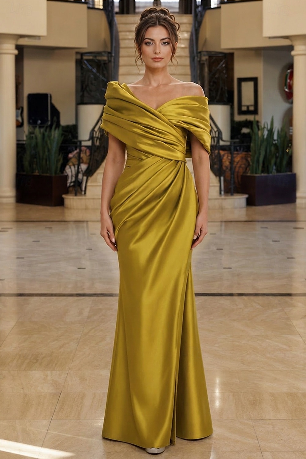 Sirène Trompette Longueur au sol Robes de Bal Robe de Soirée Tenue de soirée Élégant Style Célébrité Tapis rouge Sans manches Épaules Dénudées Soirée Fête de jardin Satin avec Froncé Fente de 2026 ? $183.99 –P3
