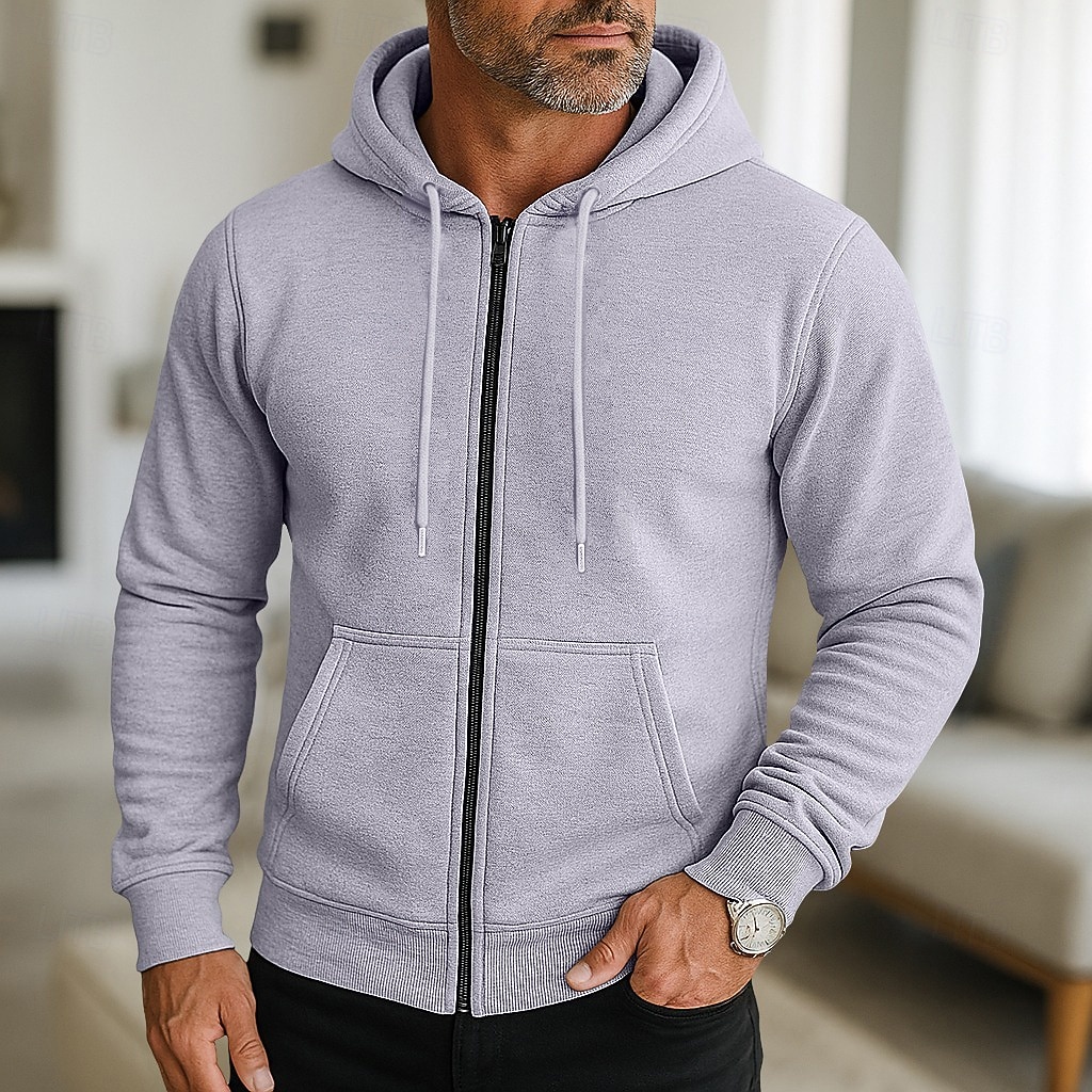 Homme Sweat à capuche Sweat à capuche zippé intégral Rouge vin Noir bleu marine Gris Clair Gris foncé À capuche Uni Zip Up Occasionnel Quotidien Sport & Loisir Streetwear Frais Vêtements de sport de 2026 ? $18.49 –P5