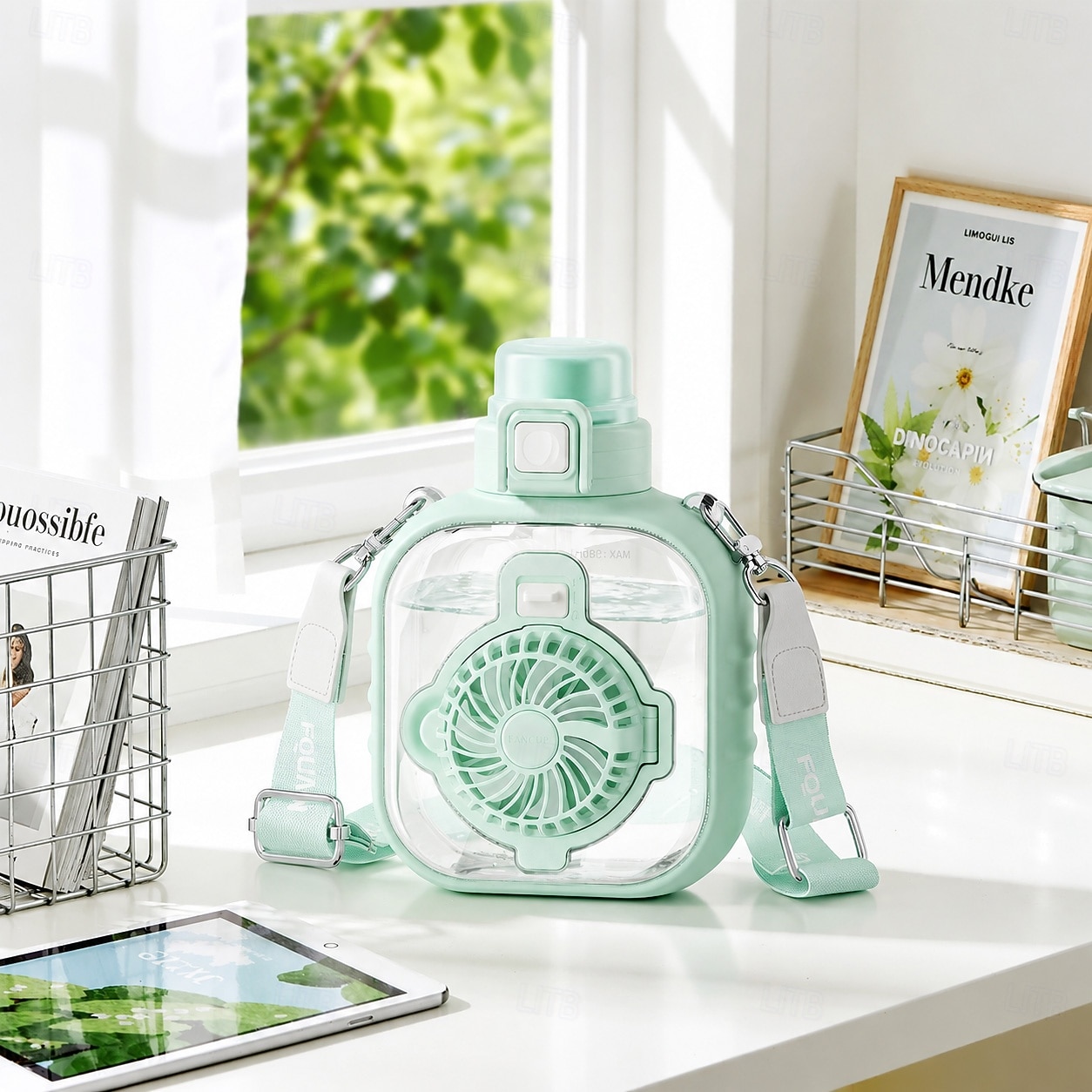 2 in 1 Water Bottle with Built In Foldable Fan, USB Rechargeable Cooling Bottle with 3 Speed Portable Fan, Portable Cooling Cup with Straw, Detachable Design for Travel, Camping, Gym 2026 - $125.99 –P4