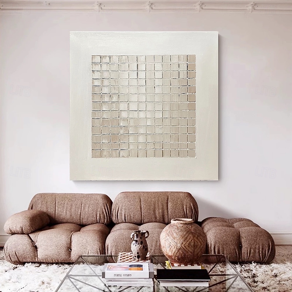 Mintura Handmade Textured Grid Oil Paintings On Canvas Wall Art Decoration Modern Abstract Pictures For Home Hotel Decor Rolled Frameless Unstretched Painting 2026 - $72.99 –P3