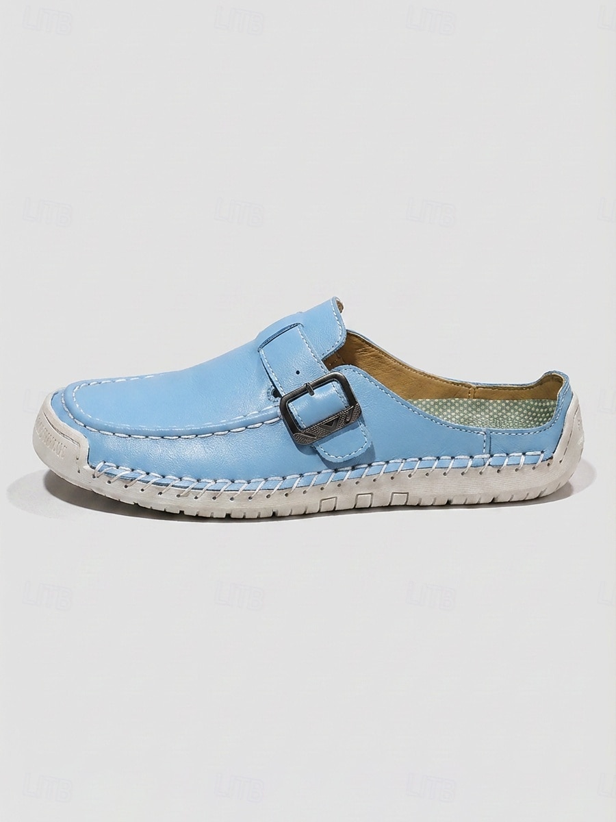 Women's Blue Comfort Mules with Arch Support - Lightweight All-Day Comfort Buckle Backless Shoes with Non-Slip Stitched Sole for Walking, Travel & Casual Wear 2026 - $42.99 –P5