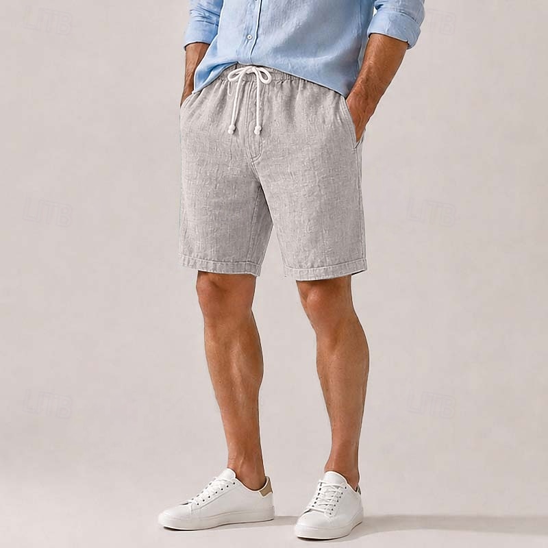 Herren-Shorts aus 100 % Leinen – knielange, lässige Sommershorts 2026 - $67.99 –P5