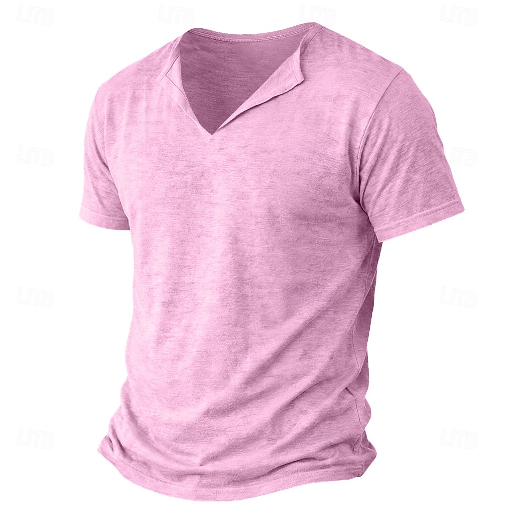 Per uomo Maglietta Maglietta in lino Manica Corta Maniche Corte Scollo a V Primavera & Estate Estate Primavera Semplice Moda Designer Essenziale Morbido Casuale Vacanza Streetwear Blu Bianco Nero del 2026 a $14.99 –P12