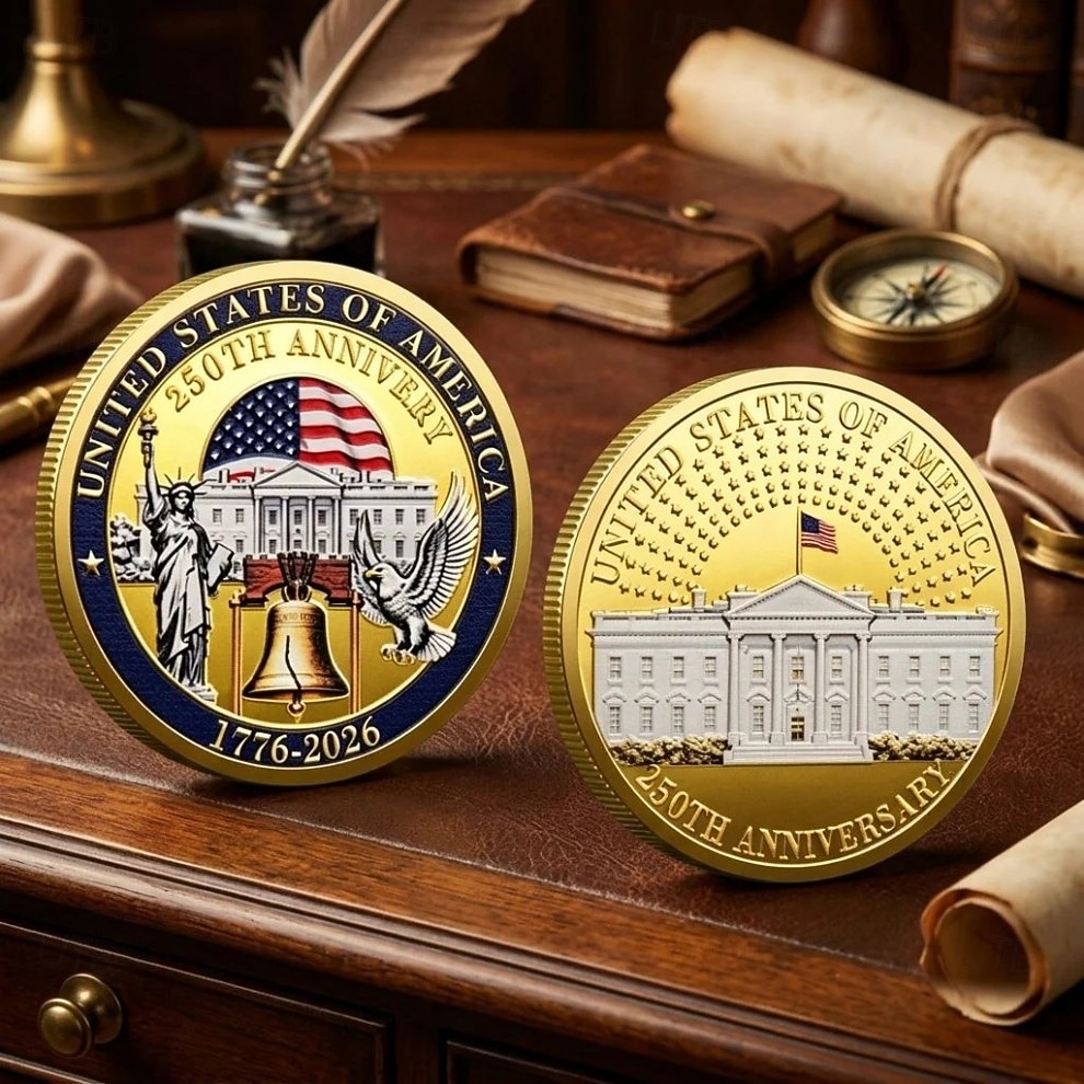 9 db-os amerikai 250. évfordulós emlékérme ajándékkészlet, hazafias katonai kihívás érmegyűjtemény, díszdobozban, amerikai 1776-2026 emléktárgy ajándék a függetlenség napjára 2026 - $49.99 –P10
