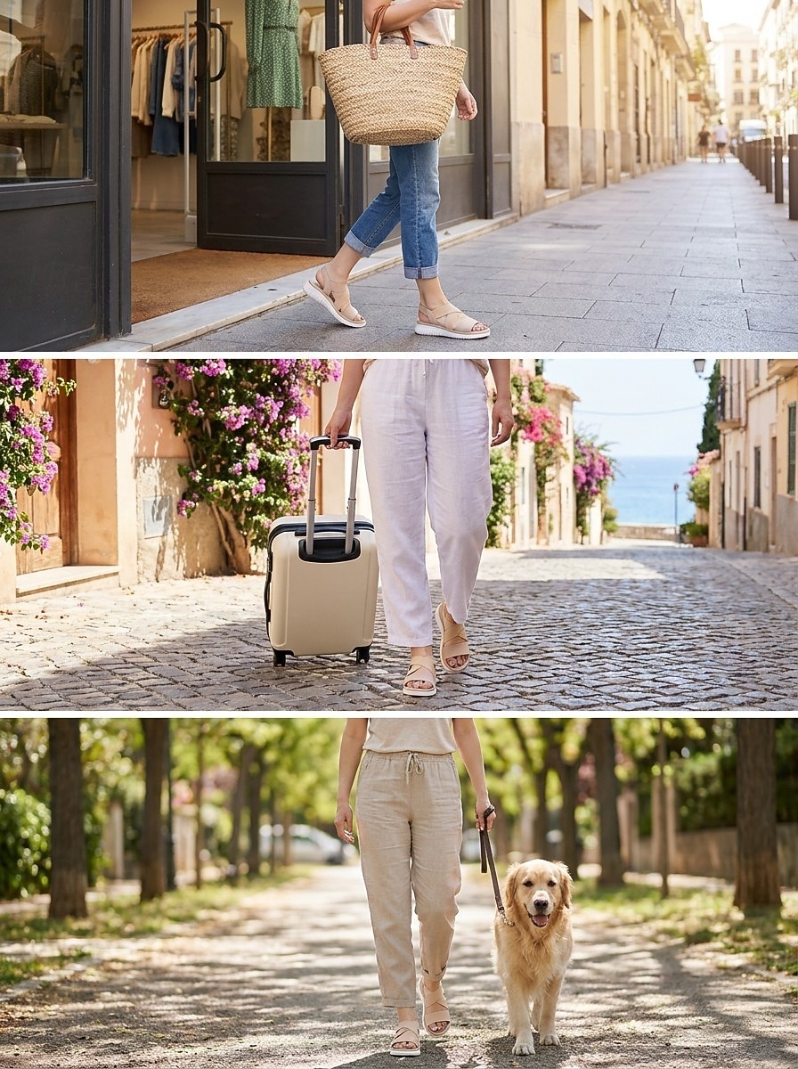 Women's Wide Fit Friendly Comfort Walking Sandals, Elastic Cross Strap Slingback Sandals with Non-Slip TPR Sole 2026 - $42.99 –P1