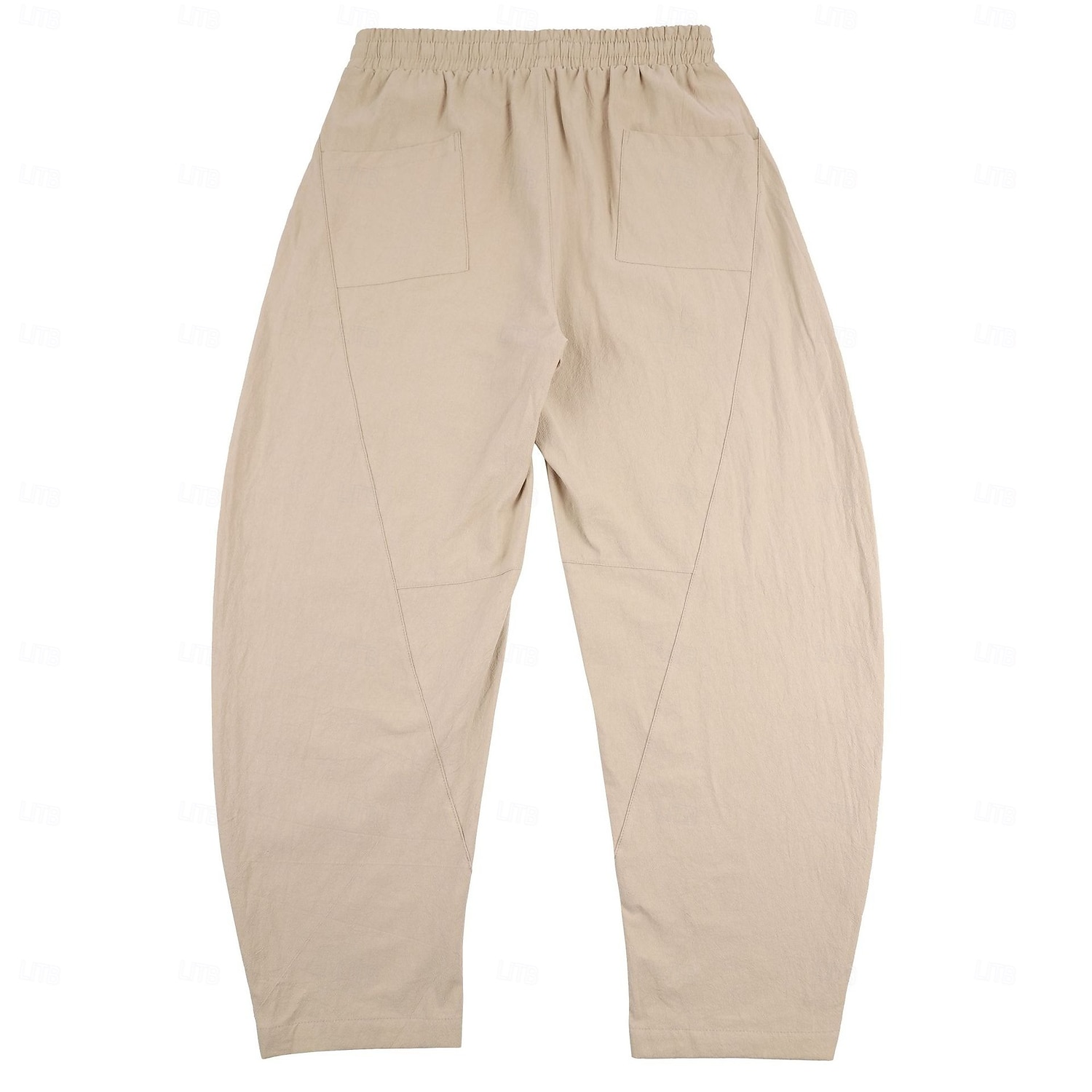 Men's Linen Pants Summer Pants Harem Pants Drawstring Elastic Waist Plain Comfort Breathable Full Length Casual Outdoor Holiday Vacation Fashion Black White Inelastic 2026 - $29.99 –P5