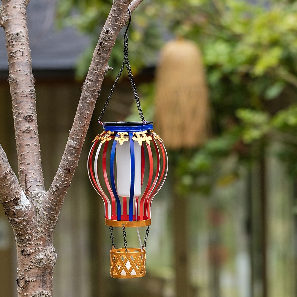 Outdoor Solar Hanging Lantern, Waterproof Metal Hot Air Balloon Decor with Flickering Flame LED, Patio Garden Porch Tree Balcony Fence Party Wedding Ambient Lighting 2026 - $23.99 –P1