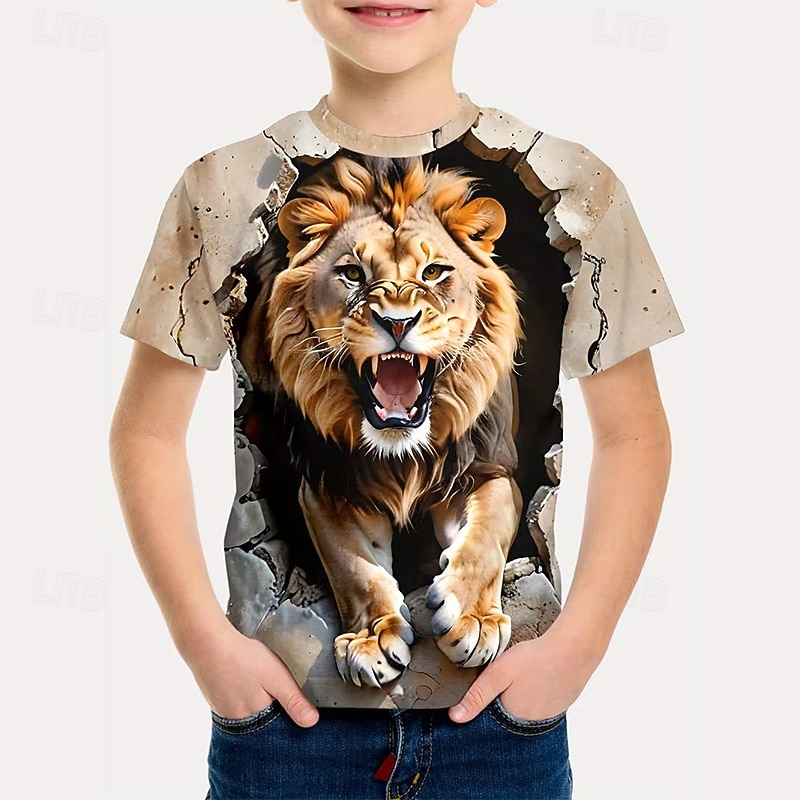 Chico 3D Graphic Camiseta Manga Corta Impresión 3D Verano Primavera Deportes Moda Ropa de calle Niños 5-12 años Cuello Barco Casual Diario Exterior Ajuste regular 2026 - $5.99 –P1