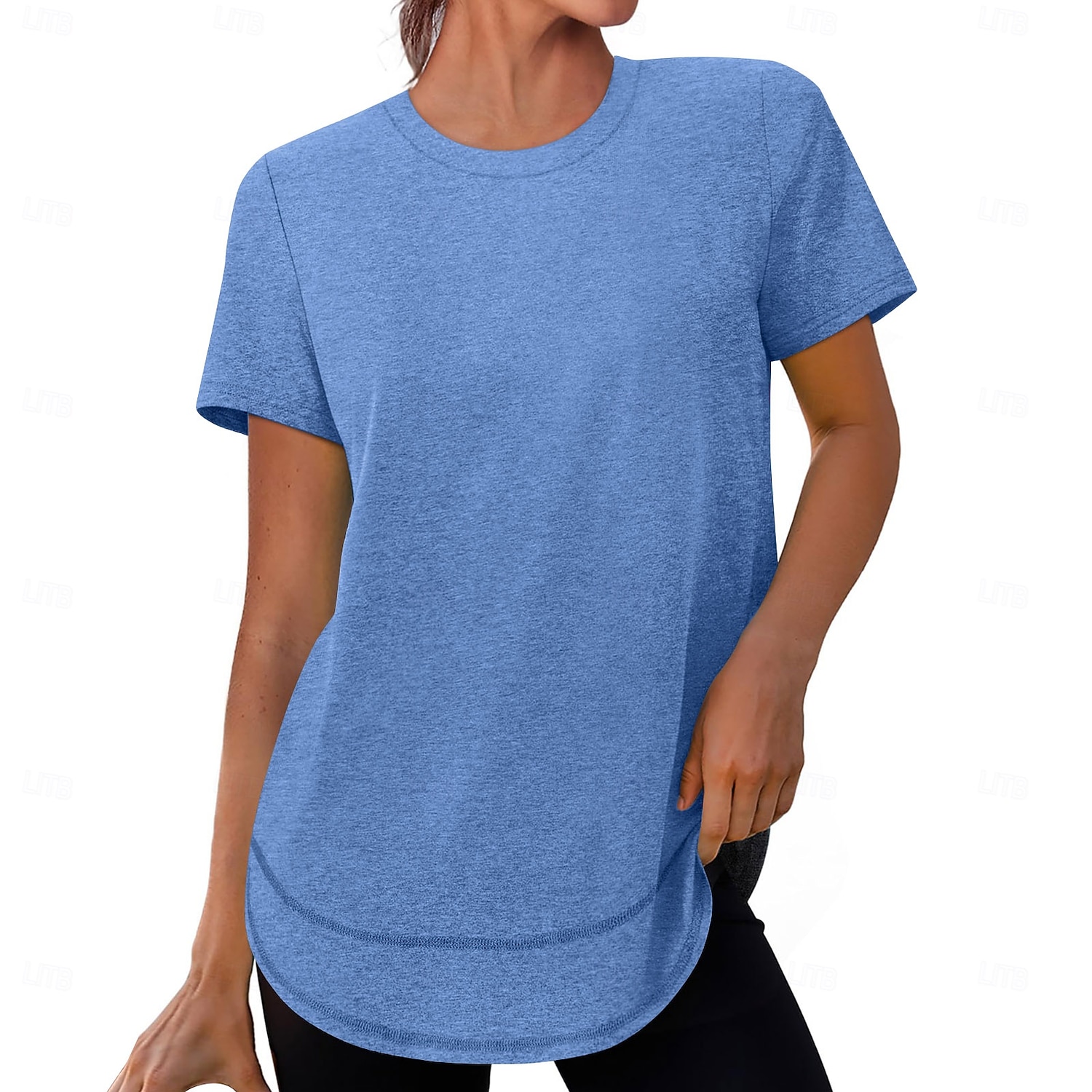 Dames T-shirt Zomer tops Vintage Klassiek Casual Korte mouw Strakke ronde hals Normale tops Dagelijks Sport Uitgaan blauw Zwart Wit Lichtgroen Grijs Zomer 2026 - $21.99 –P3