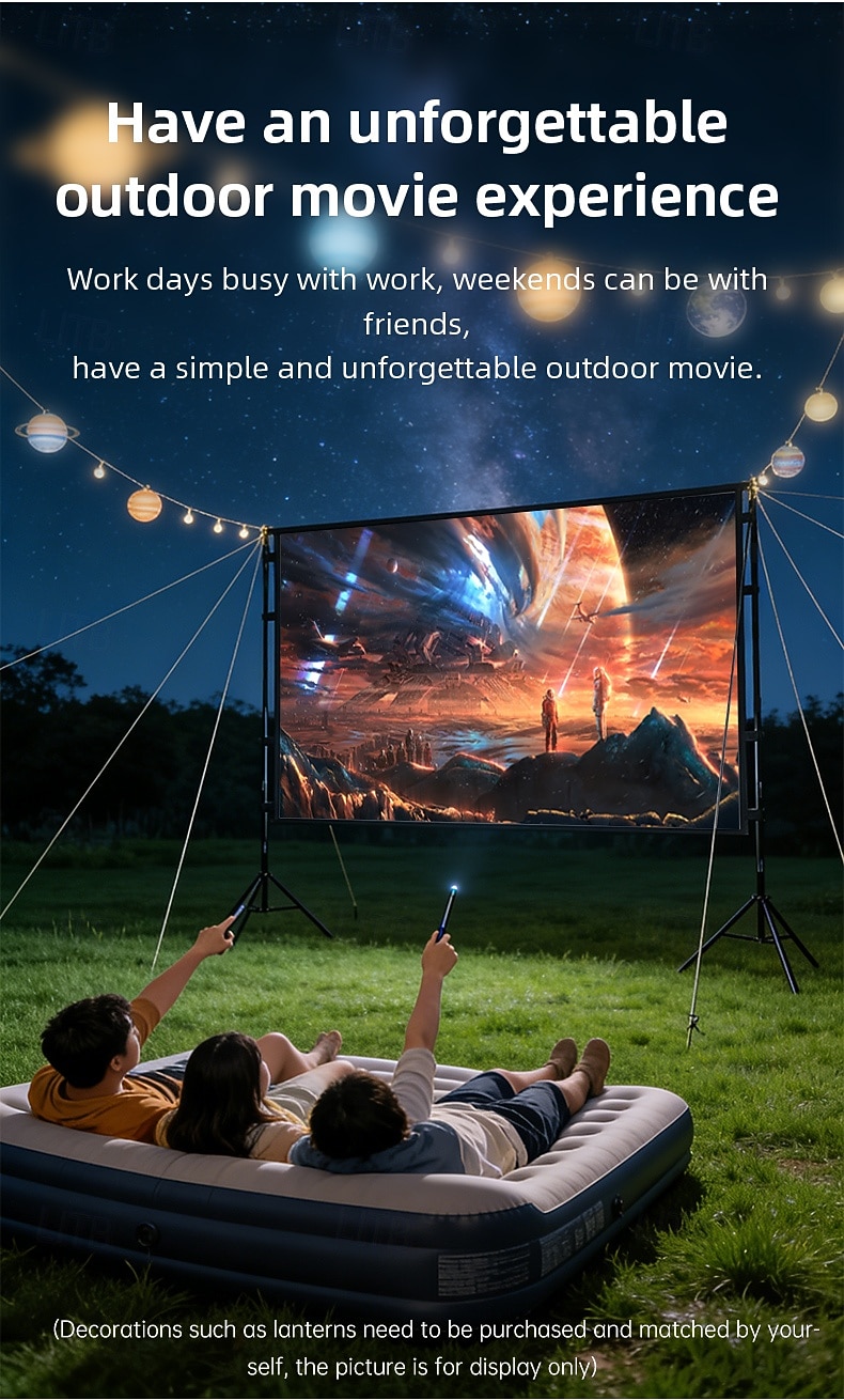 100/120 Inch Projector Screen with Stand, 16:9 HD 4K Portable Outdoor Indoor Movie Screen, Foldable Wrinkle-Free Projection Screen with Carrying Bag, Stable Tripod for Backyard Cinema Home Theater 2026 - $95.99 –P7