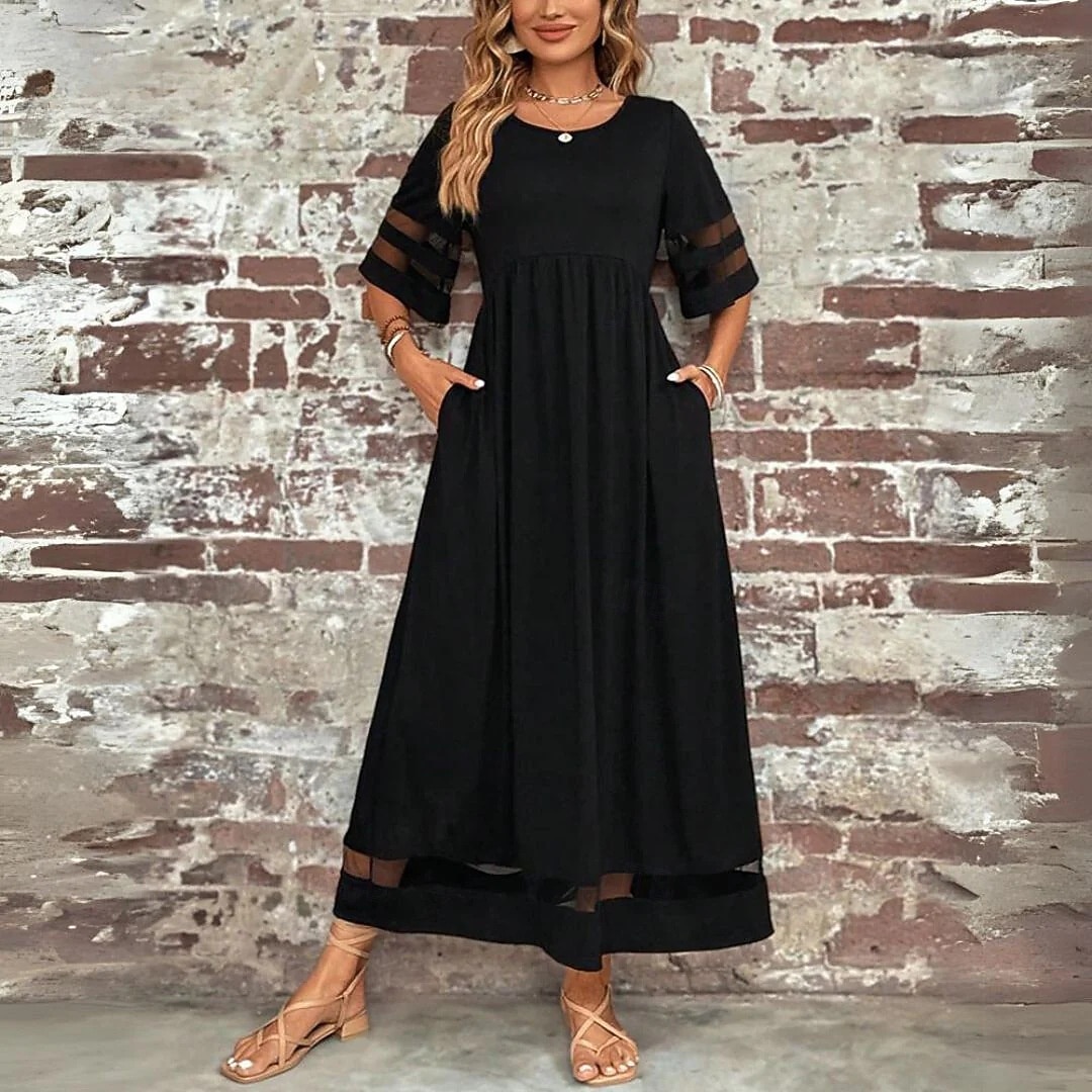 Women's Maxi Dress Sundress Casual Dress Vacation Casual Boho Beach Party Date Regular Fit Plain Half Sleeve Crew Neck Black Red Green Summer Spring 2026 - $37.99 –P8