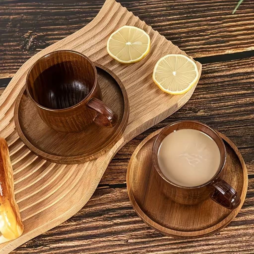 2 db füles fa kávéscsésze, füles fa teáscsésze, hőálló tömörfa kávéscsésze, hordozható reggeliző tejescsésze, vizescsésze, kis boroscsésze éttermekbe, szállodákba, kereskedelmi forgalomba 2026 - $24.99 –P8