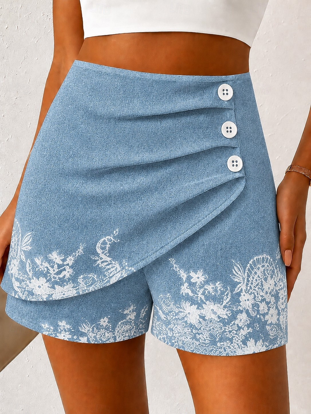 Mujer Chinos Pantalón corto Elegante Vacaciones Vintage Corto Alta cintura Graphic Mariposa Abstracto Multi capa Secado rápido Cómodo Transpirable Rígido Diario Exterior Vacaciones Azul Piscina 2026 - $19.99 –P2