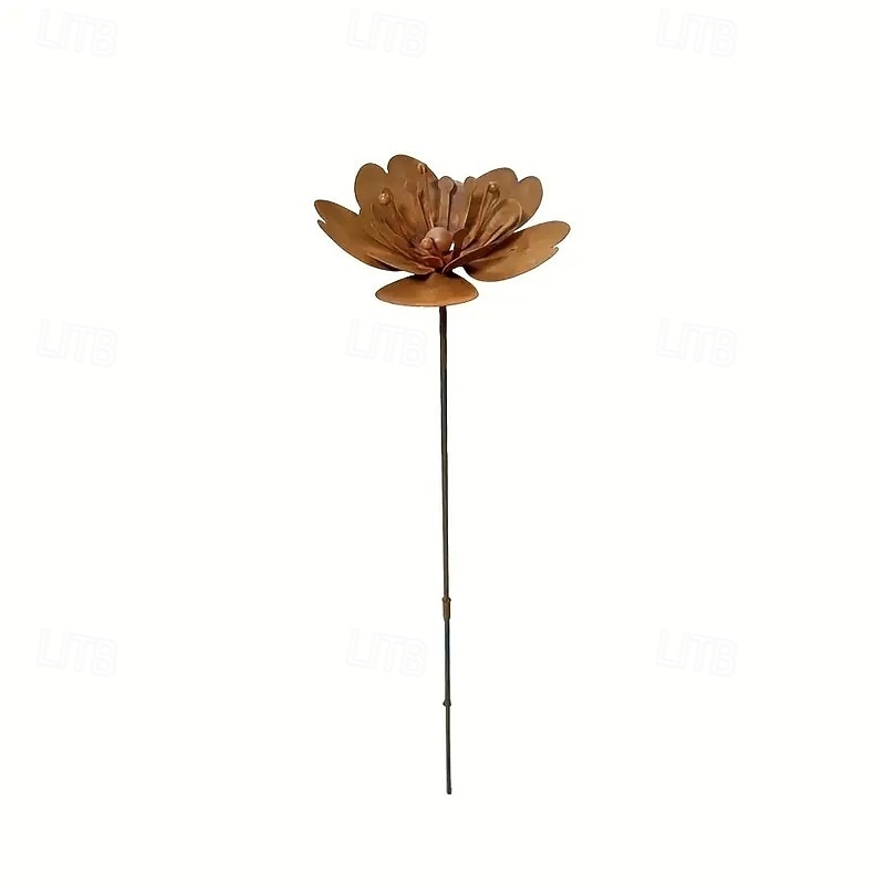 Metalen bronzen lotusbloemsculptuur, elegant rustiek ijzeren waterornament voor vijver, achtertuin, terras, gazon en binnenlobby, artistiek lotusbeeld voor tuindecoratie 2026 - $22.99 –P6