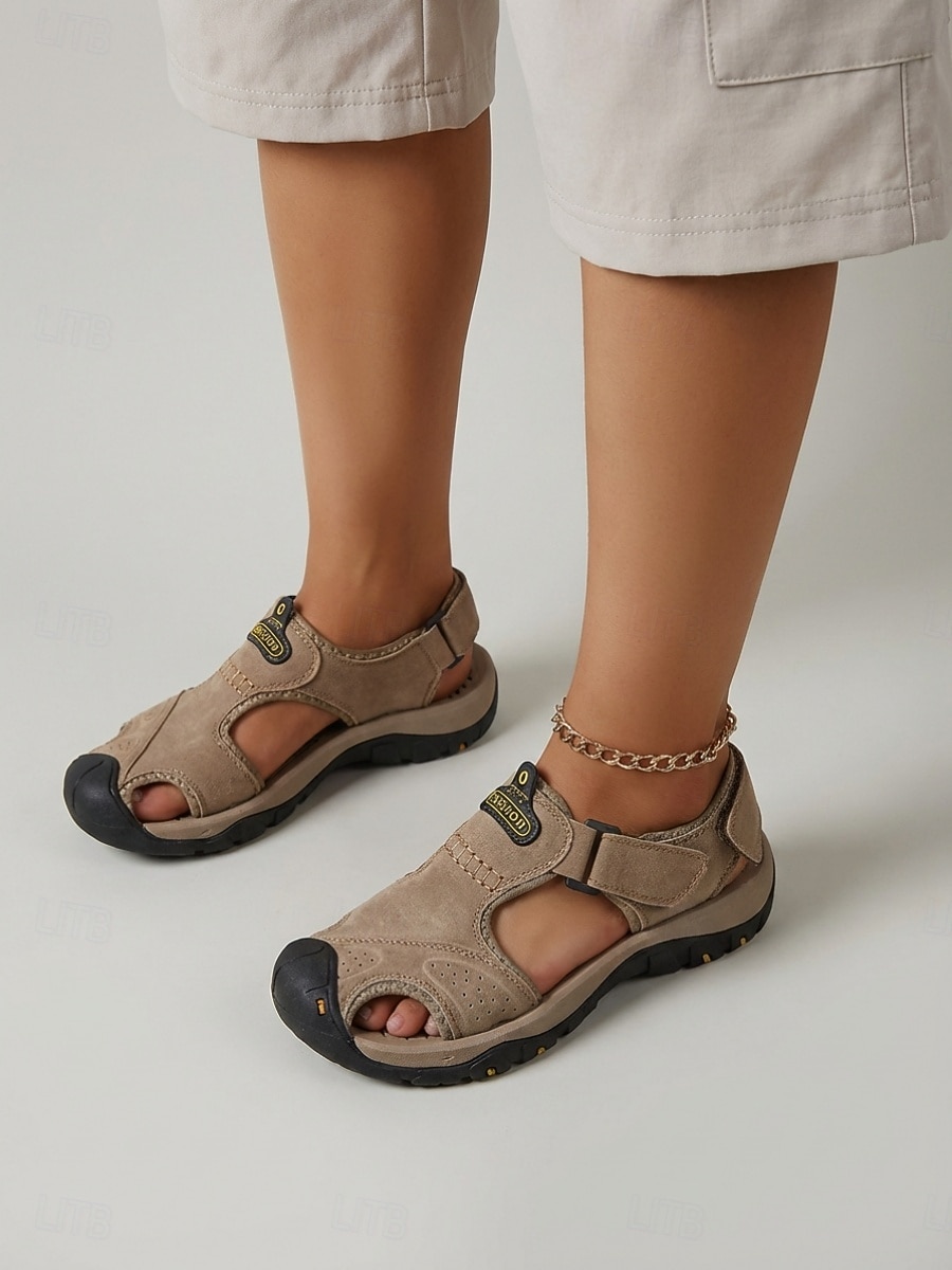 Women's Khaki Closed Toe Hiking Sandals, Adjustable Strap Non-Slip Outdoor Sport Shoes, Breathable Comfortable Trail Sandals for Trekking, Camping & Summer Activities 2026 - $42.99 –P2