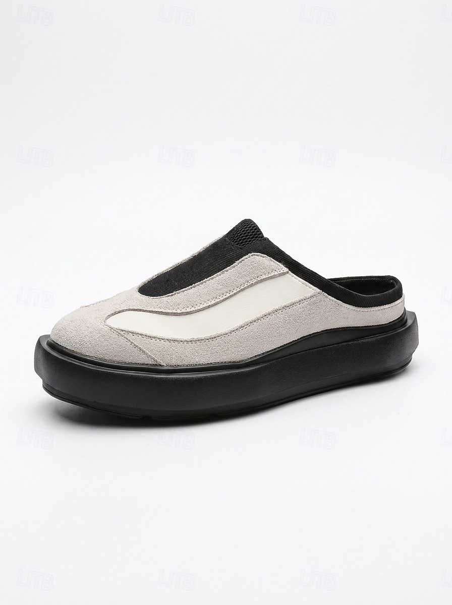 Men's Black & White Mule Sneakers - Slip-On Backless Comfort Walking Shoes - Casual Island & Cruise Footwear for Travel, Deck Strolls and Summer Leisure 2026 - $64.99 –P6