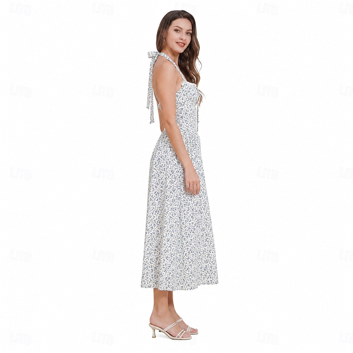 1950s Retro Vintage Midi Ankle Length Dress Sleeveless Floral Fit & Flare Halter Neck Fancy Dress Women's Valentine's Day Tea Party Casual Daily Adults' Dress Summer 2026 - $39.99 –P6