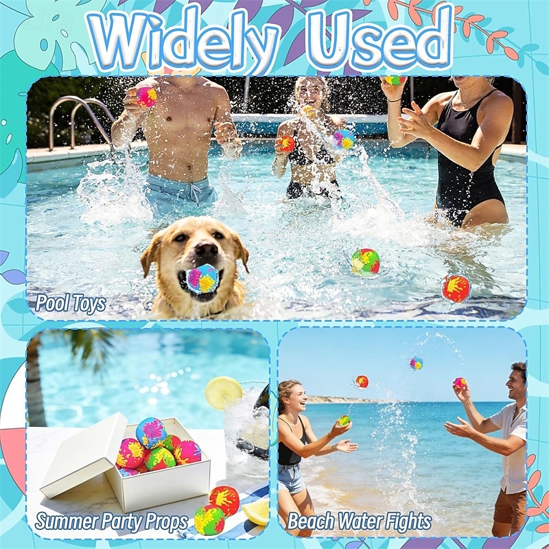 20er-Pack wiederverwendbare Wasserbomben, saugfähige Wasserbälle für Kinder, weiche Stoffbälle für sommerliche Wasserspiele, Wasserspielzeug für Poolpartys, Gartenpartys und Wasserschlachten – kein 2026 - $17.99 –P4
