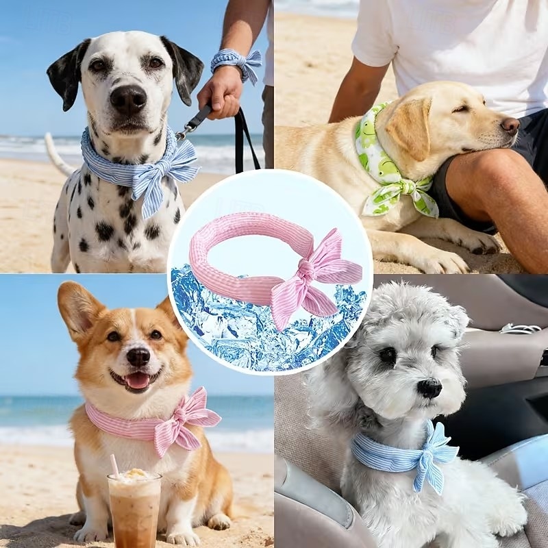 5 bufandas refrescantes universales de verano para mascotas, para perros. &collar para el cuello del gato, toalla fría para la prevención del golpe de calor, anillo de hielo para el cuello para 2026 - $18.49 –P1