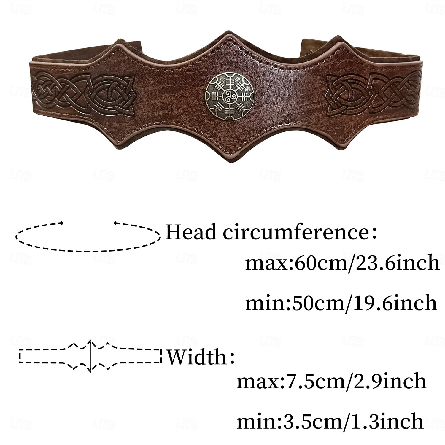 Retro Vintage Mittelalterlich Renaissance Stirnband Krieger Wikinger Ranger Kostüm Herren Vikinger Halloween Karneval Maskerade Renaissance-Messe LARP Erwachsene Stirnband 2026 - $14.99 –P2