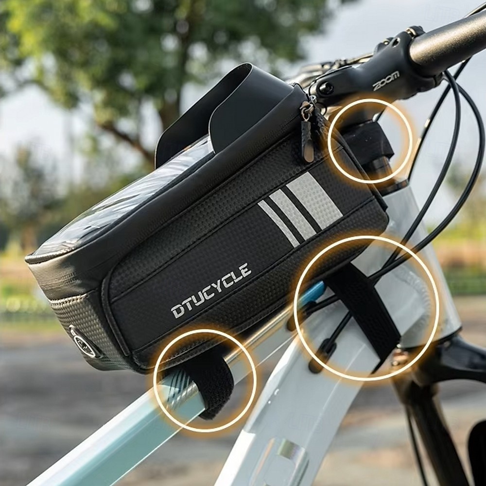 Bolsa para bicicleta com compartimento para celular de 7 polegadas, impermeável, para quadro frontal, compatível com telas sensíveis ao toque, ideal para mountain bike e bicicletas de estrada. Feita de 2026 por $28.99 –P2