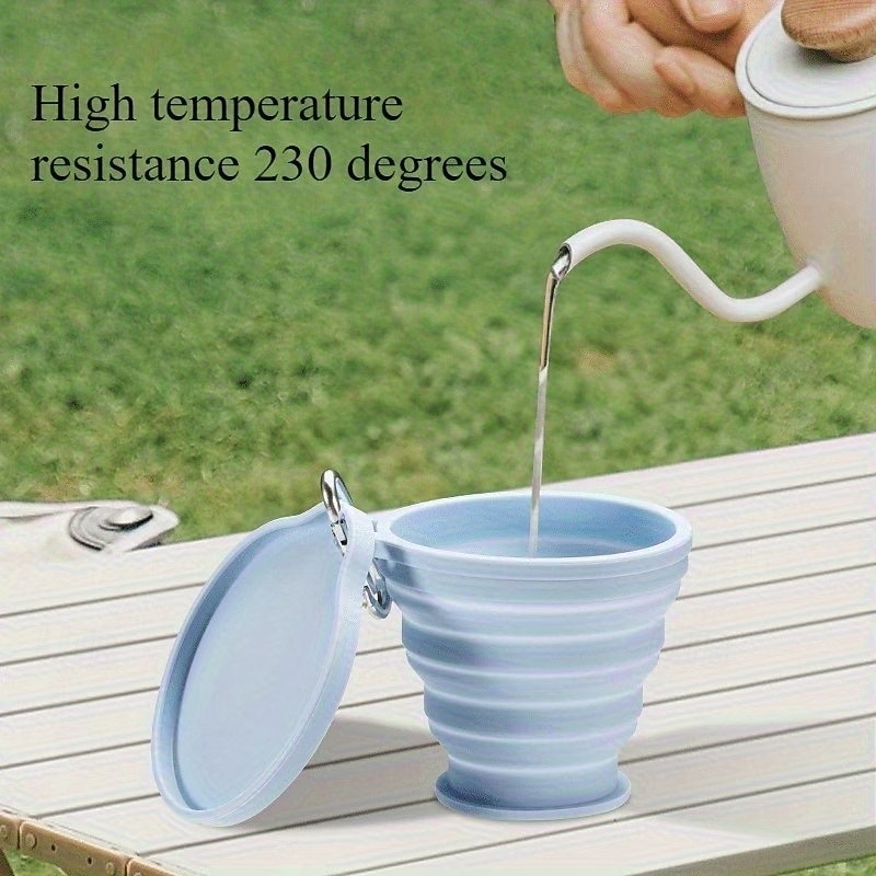 Conjunto de 3/6 copos dobráveis de silicone para uso externo com mosquetão, copos de bebida dobráveis, copos de água criativos e práticos com tampa de silicone multiuso. de 2026 por $14.49 –P4