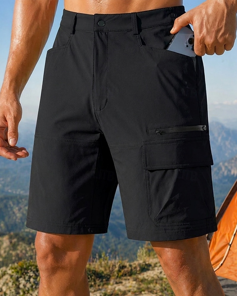 Men's Outdoor Shorts Cargo Shorts Hiking Shorts Combat Shorts Summer Spring Autumn / Fall Outdoor Regular Fit Waterproof Quick Dry Lightweight Breathable Shorts Zippers Pocket Dark Grey Khaki Camping 2026 - $23.99 –P8
