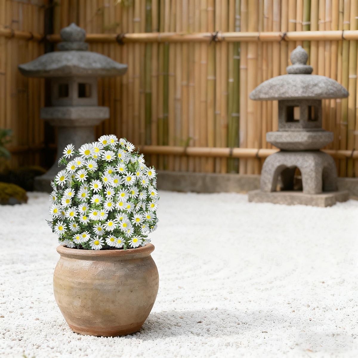 Estaca de crisântemo artificial branco de 56 cm (22 polegadas), topiaria de margarida artificial para casa, jardim e quintal. &decoração de jardim, casamento &Flores artificiais duráveis para festas, de 2026 por $39.99 –P4